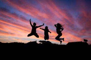 people, jumping, happiness
