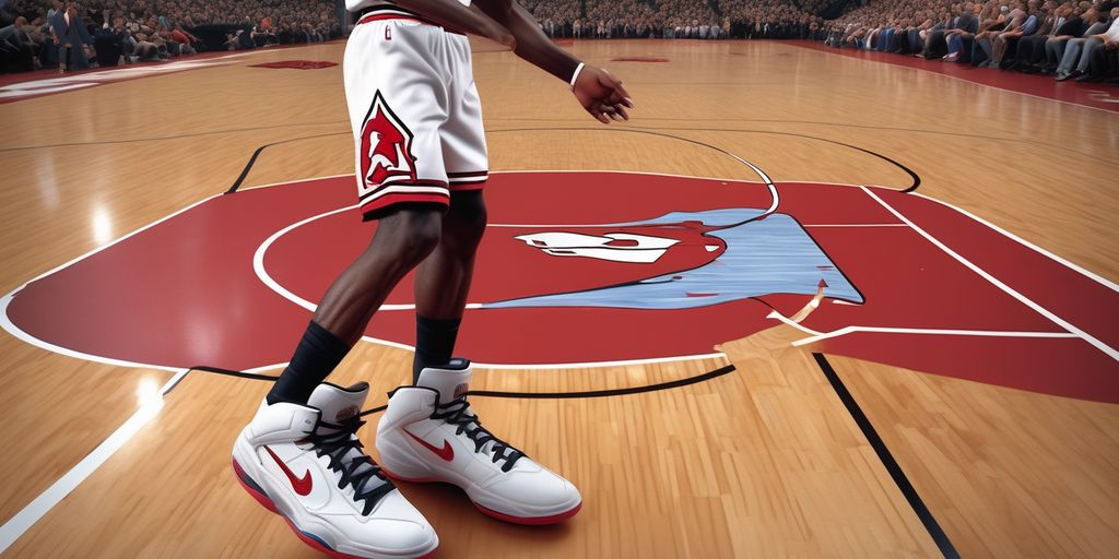 Michael Jordan shoes size basketball court