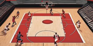 Michael Jordan basketball court action shot
