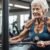 elderly person strength training in a gym