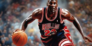 Michael Jordan playing basketball