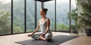 person practicing vagus nerve exercises in a serene environment