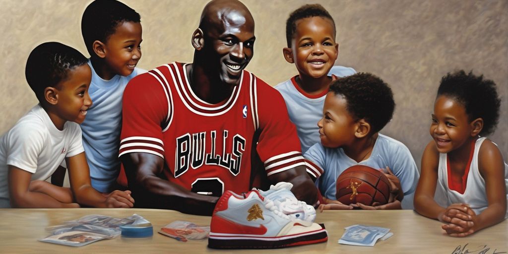 Michael Jordan with children